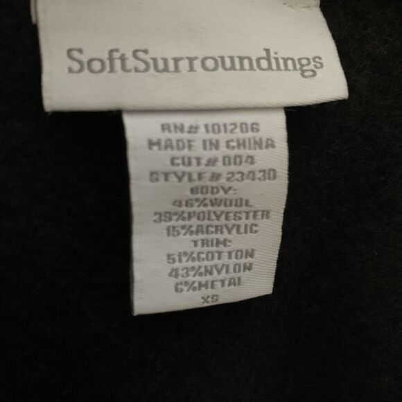 Soft Surroundings Blazer Women's XS Ruffle Collar Wool Blend Whimsigoth Office - Picture 3 of 5